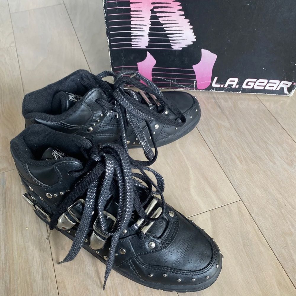 90s BLACK L.A. Gear Michael Jackson BILLIE JEAN Sneakers Women's Size US 7 1/2 - Picture 4 of 9
